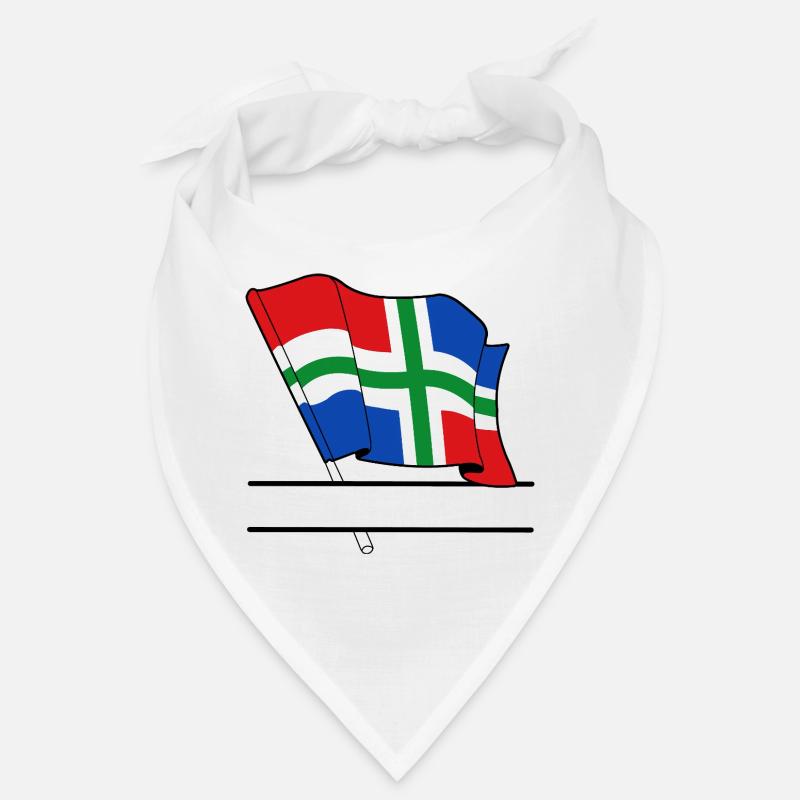 Drapeau Groningue bannière de texte Bandana