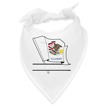 Hinweis Illinois Textbanner - Bandana - Weiß - Vorne