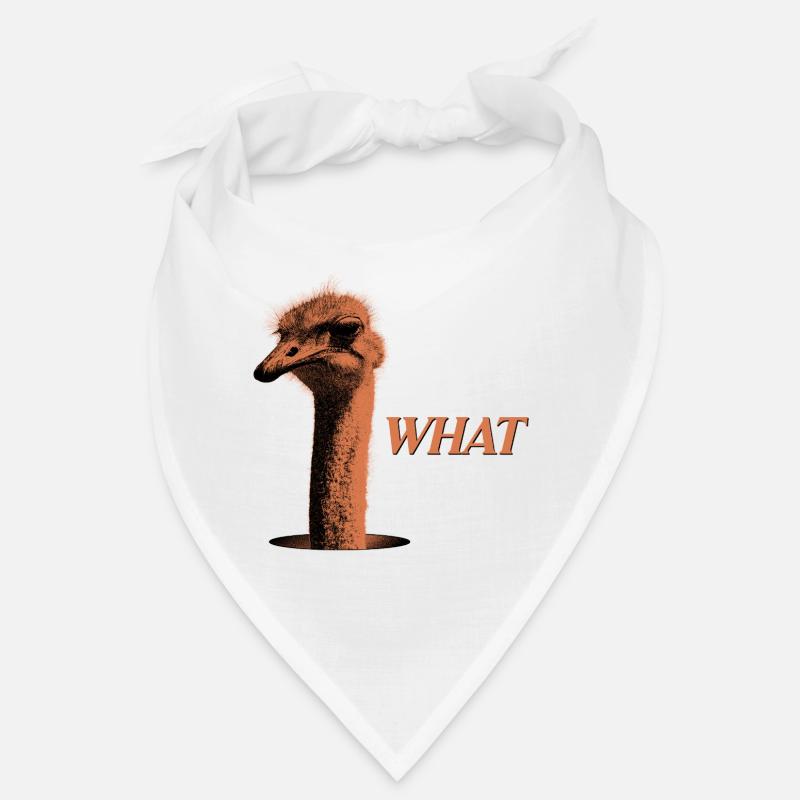 What?! – Grummelnder Strauß - Bandana - Weiß