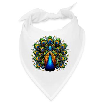 Pfau - Bandana - Weiß - Vorne