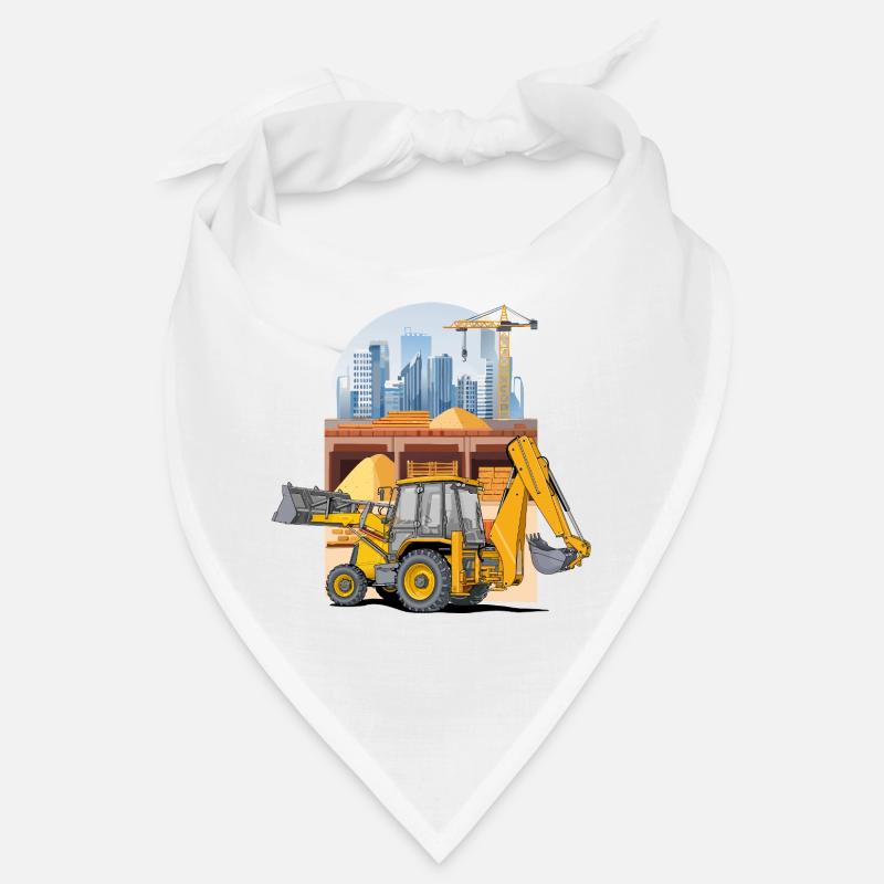 Backhoe Loader, Tractor Loader on Construction Site Bandana