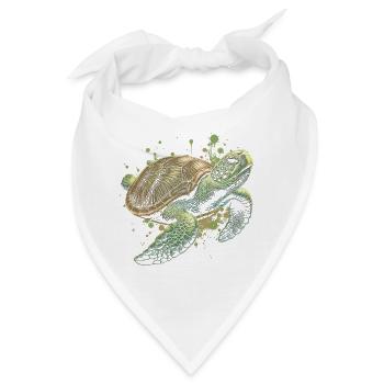 Coole Schildkröte als schickes Porträt - Bandana - Weiß - Vorne