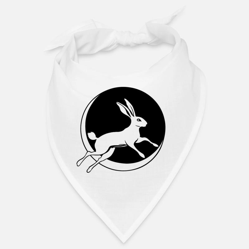 Bunny jumping with crescent moon Easter Ostara Bandana