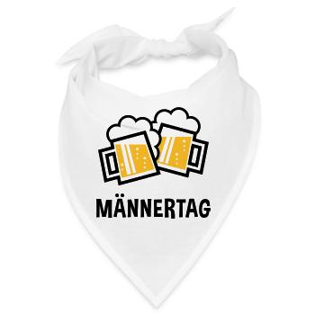 Männertag (Bier Prosit Bayrische Bierkrüge / 2C) - Bandana - Weiß - Vorne