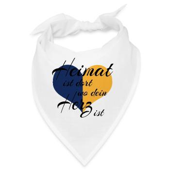 Heimat ist dort wo dein Herz ist - Bandana - Weiß - Vorne
