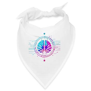 Futuristisches Mind Art Design - Bandana - Weiß - Vorne