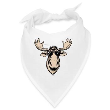 Elch - Bandana - Weiß - Vorne