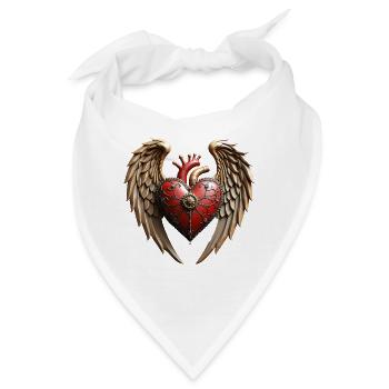 Vintage-Eleganz: eine elegante Uhr und ein elegantes Herz. - Bandana - Weiß - Vorne