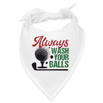 Golf - Waschen Sie immer Ihre Bälle - Bandana - Weiß - Vorne