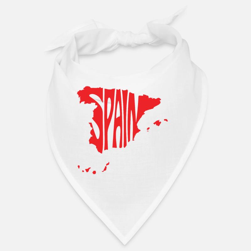 Spain Map Artistic Typography Design Bandana