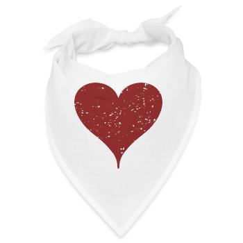 Kartenanzug Herzen Symbol Grunge Textur - Bandana - Weiß - Vorne