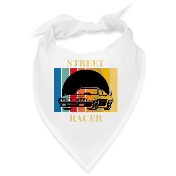 Vintage Rennwagen Street Art Design - Bandana - Weiß - Vorne