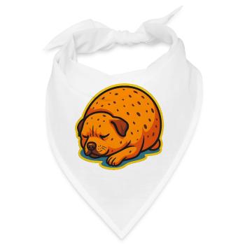 Süßer schlafender Hund, Kartoffelform, Liebeshunde - Bandana - Weiß - Vorne