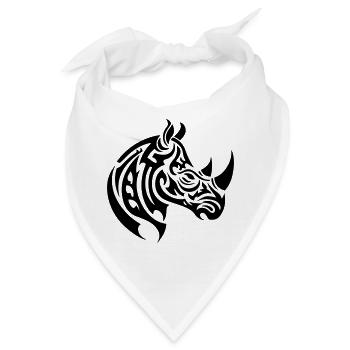 Nashorn Tribal - Bandana - Weiß - Vorne