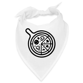 Pizza Pizzeria Symbol - Bandana - Weiß - Vorne