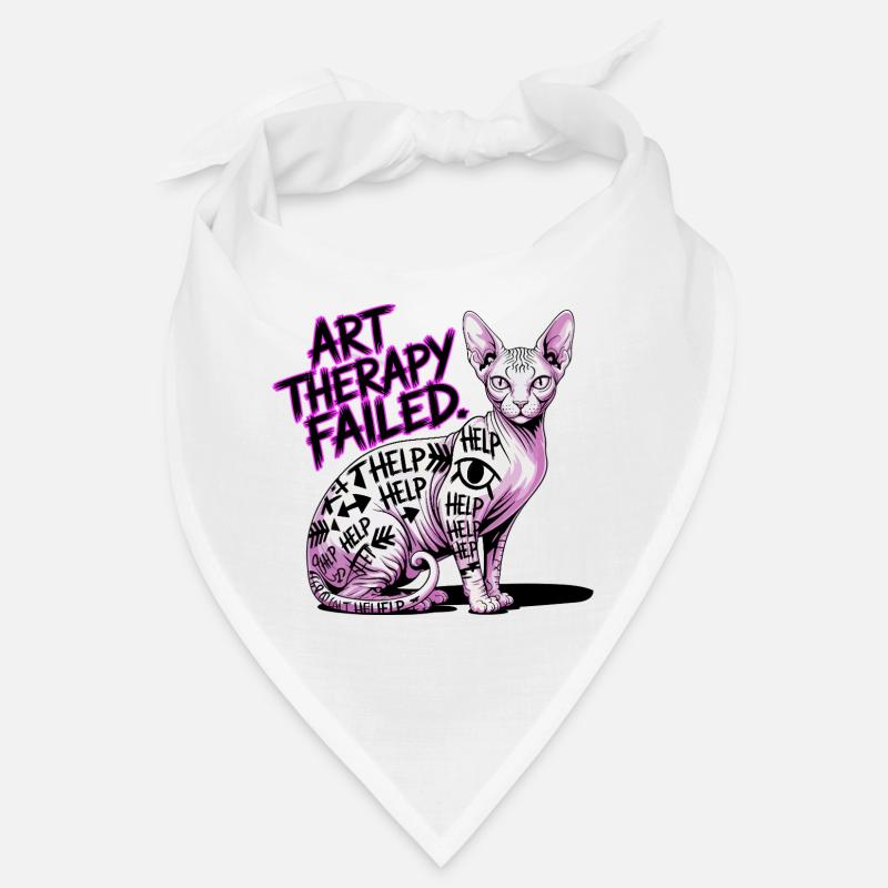 Cat Art Therapy Fail - Bandana - white