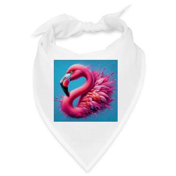 Flamingo - Bandana - Weiß - Vorne