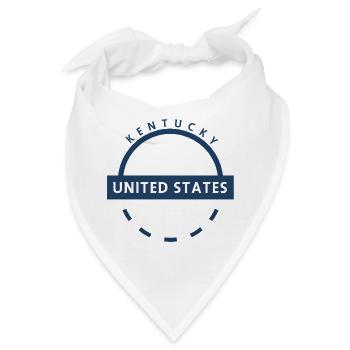 Kentucky USA Emblem - Bandana - Weiß - Vorne