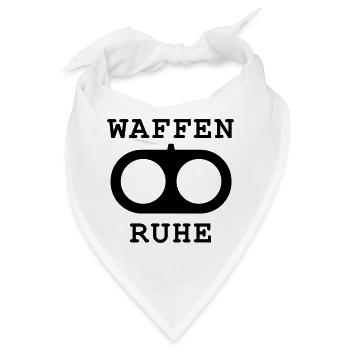 Waffenruhe Doppellauf Flinte Frieden Peace - Bandana - Weiß - Vorne