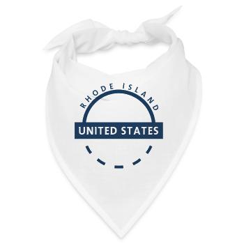 Rhode Island USA Rundes Logo - Bandana - Weiß - Vorne