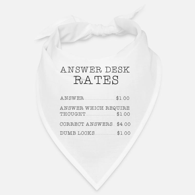 Answer Desk Rates Office Gift for Coworker Manager Bandana