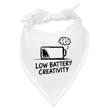 Low Battery Creativity – Akku leer, Ideen weg - Bandana - Weiß - Vorne