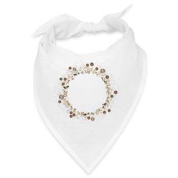 Eleganter Weihnachtskranz in Gold und Creme - Bandana - Weiß - Vorne