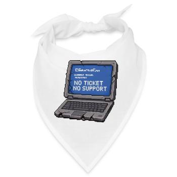 No ticket no support Admin IT Spruch - Bandana - Weiß - Vorne