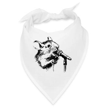 singende Maus - Bandana - Weiß - Vorne