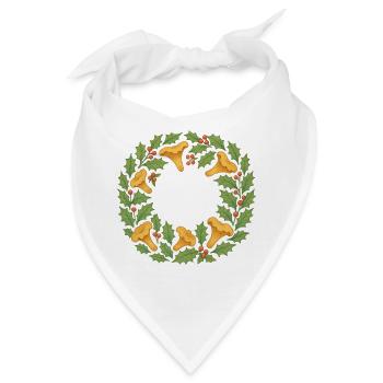 Kranz aus Stechpalmen und Pfifferlingen - Bandana - Weiß - Vorne