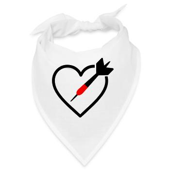 Herzpfeile – Leidenschaft und Präzision - Bandana - Weiß - Vorne