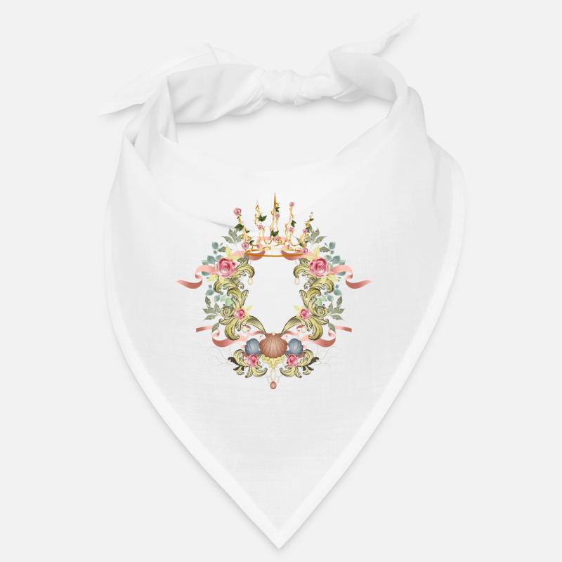 Baroque frame with crown, roses & shell ornament Bandana