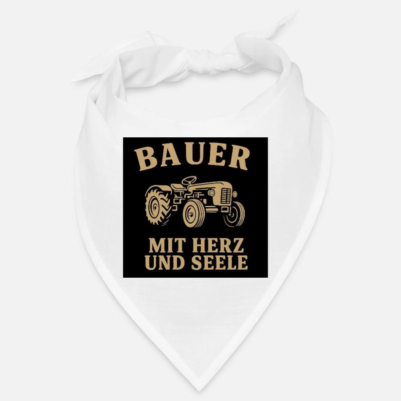 Bauerherz Traktor Motiv - Bandana - Weiß