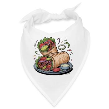 Bunte Gemüse-Wrap Kunst - Bandana - Weiß - Vorne