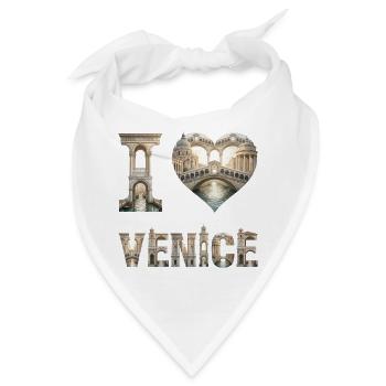 Venedig – Zeitlose Stadtsilhouette - Bandana - Weiß - Vorne