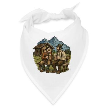 Bayerische Bierfreunde Alpenblick - Bandana - Weiß - Vorne