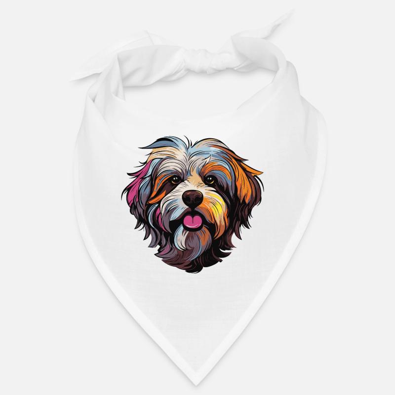 hund comic - Bandana - Weiß