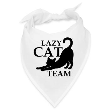 Lazy Cat Team Katze Schwarz - Bandana - Weiß - Vorne