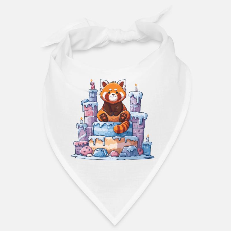 Panda rouge sur gâteau glacé Bandana