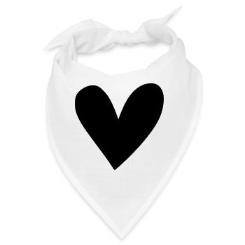 Herz Motiv - Bandana - Weiß - Vorne