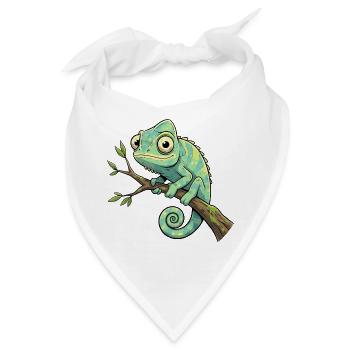 Chamäleon auf Ast - Bandana - Weiß - Vorne