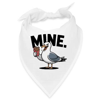 Grumpy Seagull mit Pommes - Bandana - Weiß - Vorne