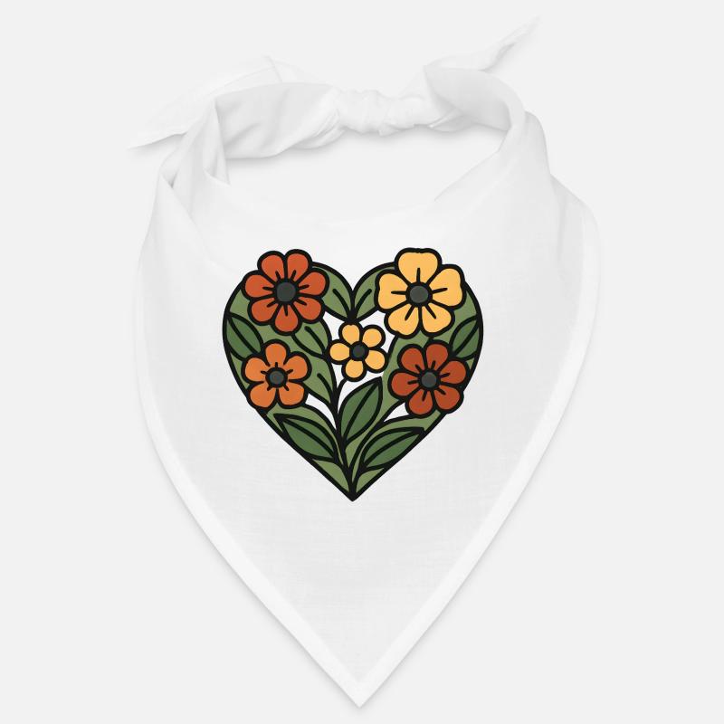 Floral Pattern Heart Bandana