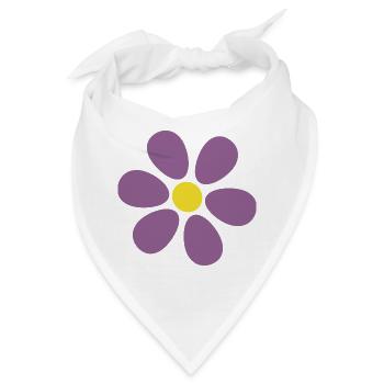 violette Blume Blume violett Blüte  - Bandana - Weiß - Vorne