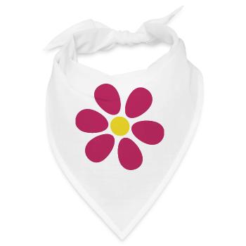 pinke Blume rot violette Blumen Blüte Flower Shirt - Bandana - Weiß - Vorne
