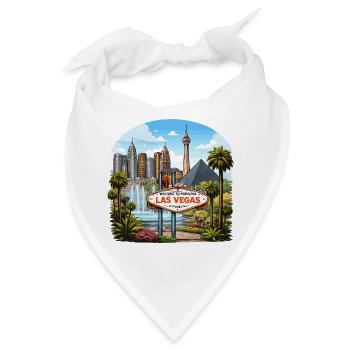 Las Vegas Neon Sign & Skyline - Bandana - Weiß - Vorne