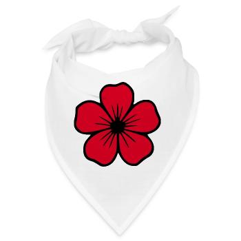 Hibiskus Blume rot Blume Hibiscus Hawaii Blüte - Bandana - Weiß - Vorne