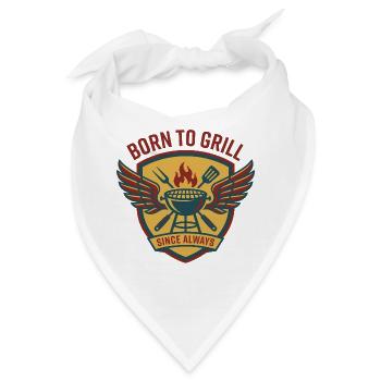 Geboren zum Grillen von Wappen und Wings, Wings Barbecue - Bandana - Weiß - Vorne