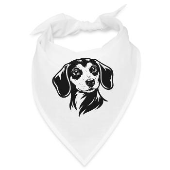 Dackel Porträt - Bandana - Weiß - Vorne