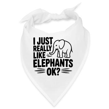 Ich mag Elefanten einfach wirklich, okay? - Bandana - Weiß - Vorne